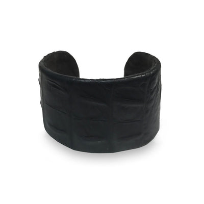 Wren & Roch Leather Cuff - Black front view